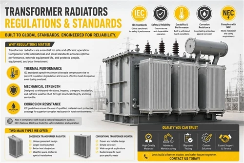What are the regulations and standards for transformer radiators?